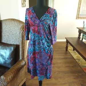 Emma & Michele Ladies Faux Wrap Dress